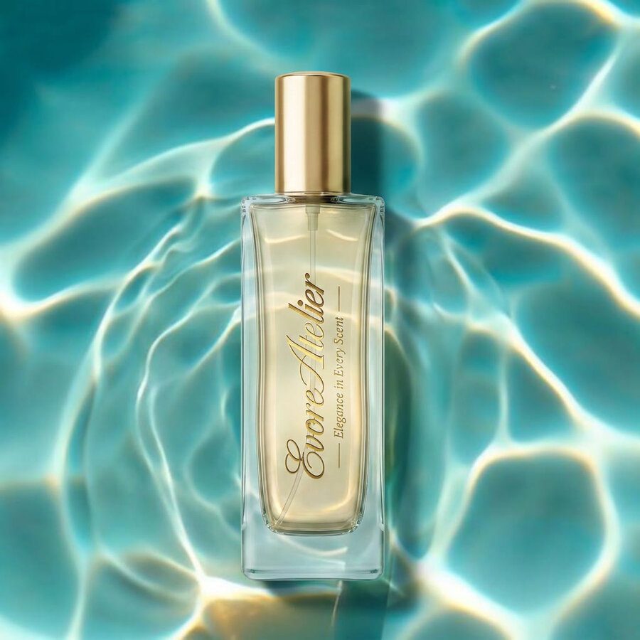 Bottle on rippling water