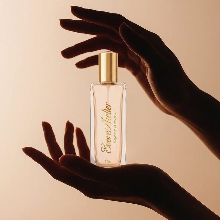 Hands cradling the bottle, picked